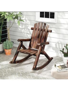 Rustic Wooden Rocking Chair - Open Box